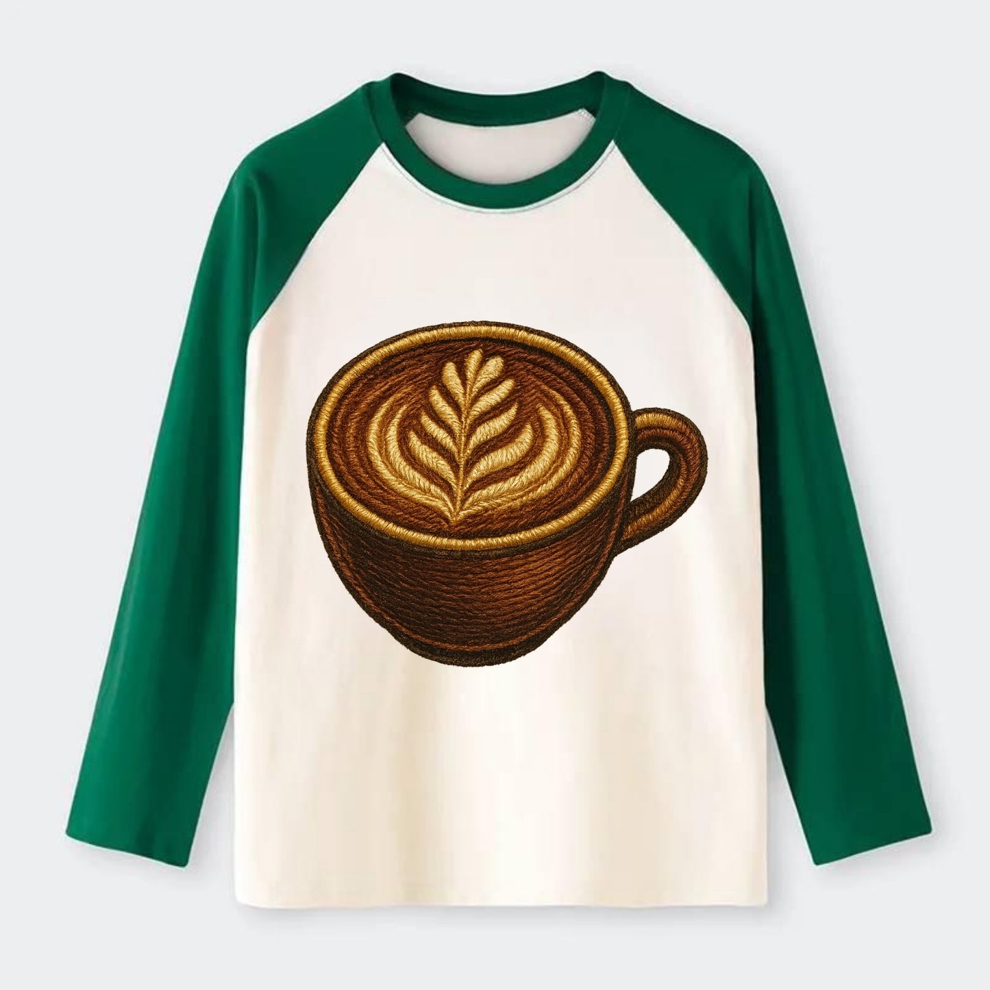 Latte Art  - Raglan Long Sleeve T-Shirt - Green