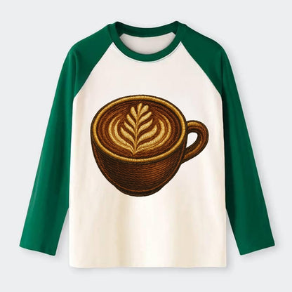 Latte Art  - Raglan Long Sleeve T-Shirt - Green