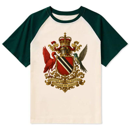 Trinidad Scarlet Ibis Emblem - Contrast Raglan T-shirt