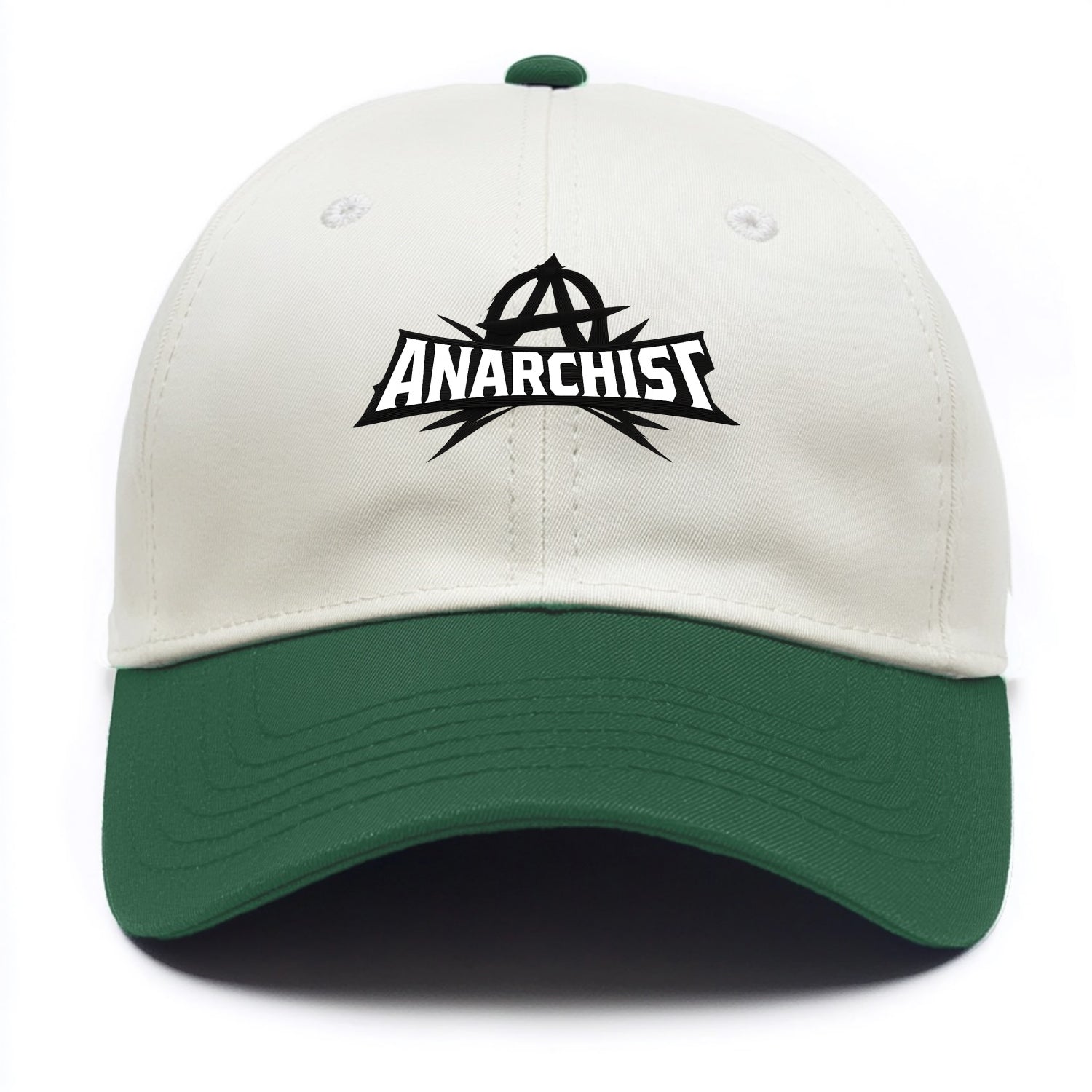 Bold typography design - "ANARCHIST" - no masters, self-governed - Two Tone Cap - Green