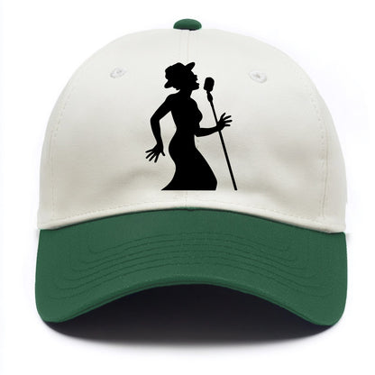 Jazz singer at vintage microphone - Two Tone Cap - Green