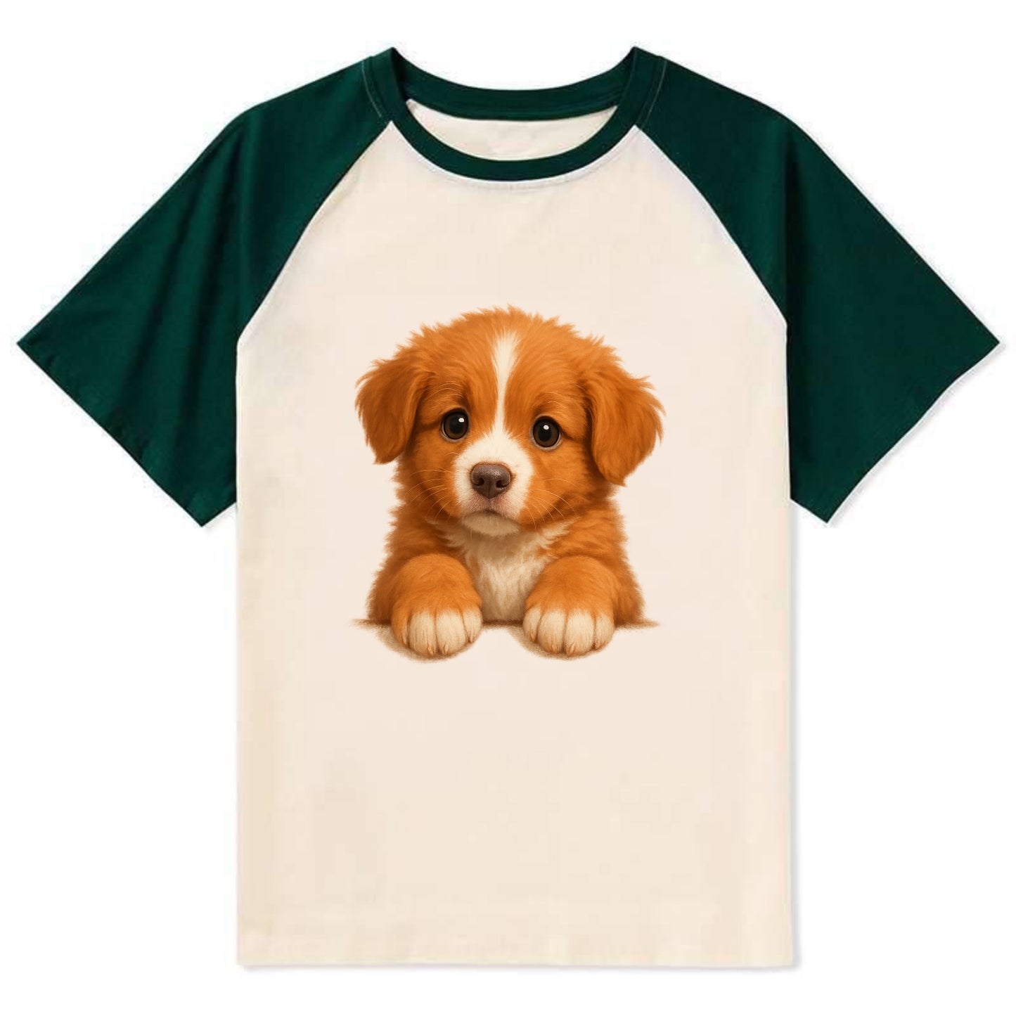 Nova Scotia Duck Tolling Retriever  - Co - Contrast Raglan T-shirt - Green
