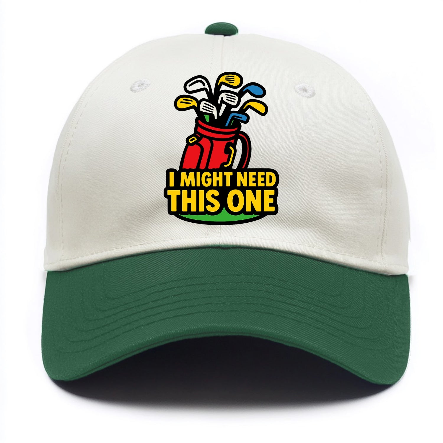 Golf bag overflowing with too many clubs - "I Might Need This One" - gear addiction - Two Tone Cap - Green