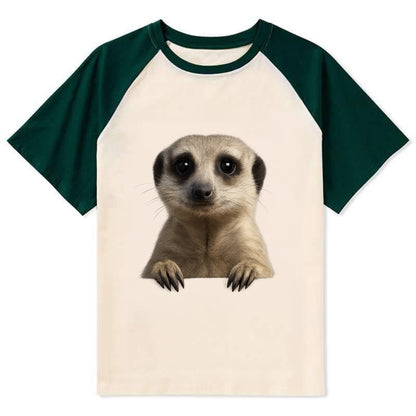 Meerkat  - Contrast Raglan T-shirt - Green