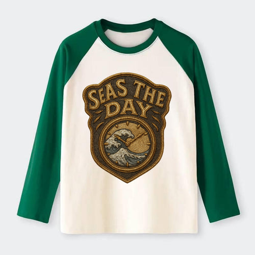 Seas The Day  - Raglan Long Sleeve T-Shirt