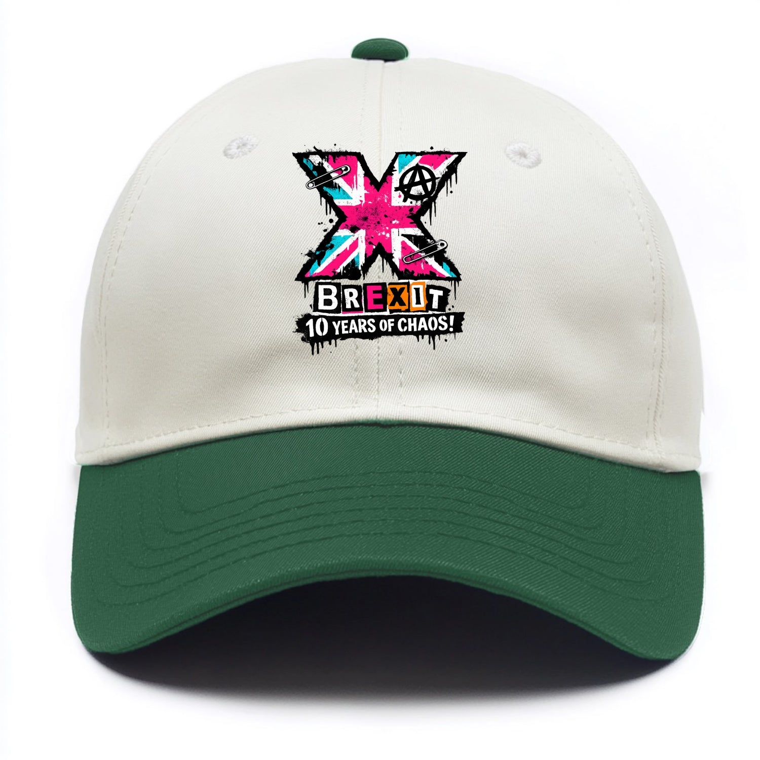 X YEARS | Roman numeral X massive | Union Jack fill pattern | Bold statement design - Two Tone Cap - Green