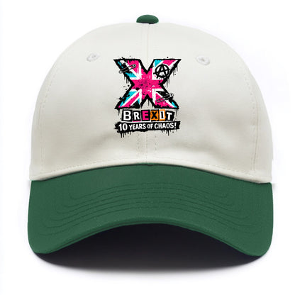 X YEARS | Roman numeral X massive | Union Jack fill pattern | Bold statement design - Two Tone Cap - Green