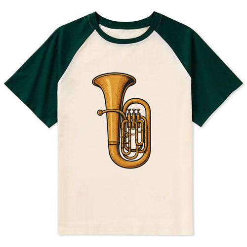 Tuba with large brass bell - Contrast Raglan T-shirt