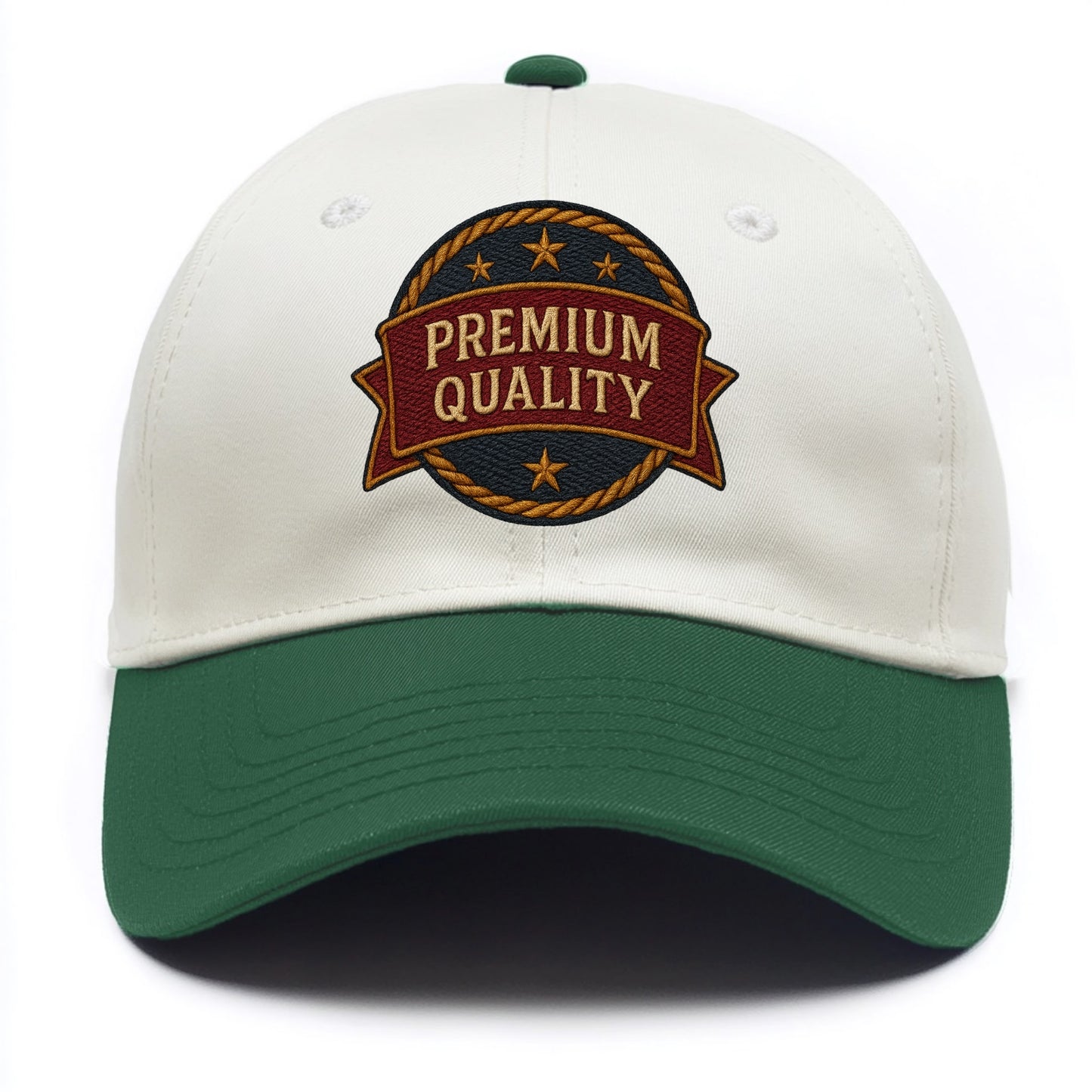 Premium Quality Badge  - Two Tone Cap - Green