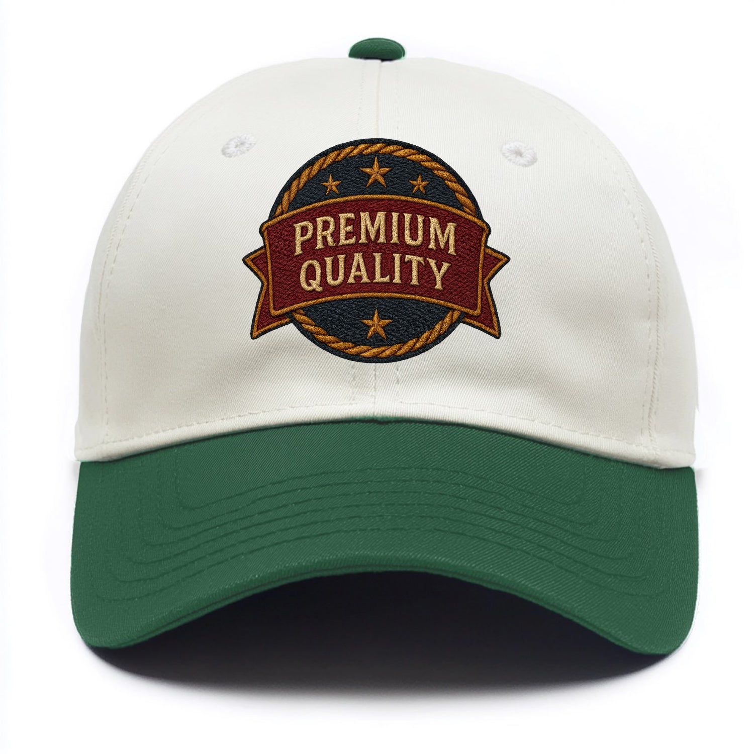 Premium Quality Badge  - Two Tone Cap - Green