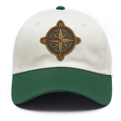 Compass rose with cardinal directions - explorer symbol - Two Tone Cap - Green