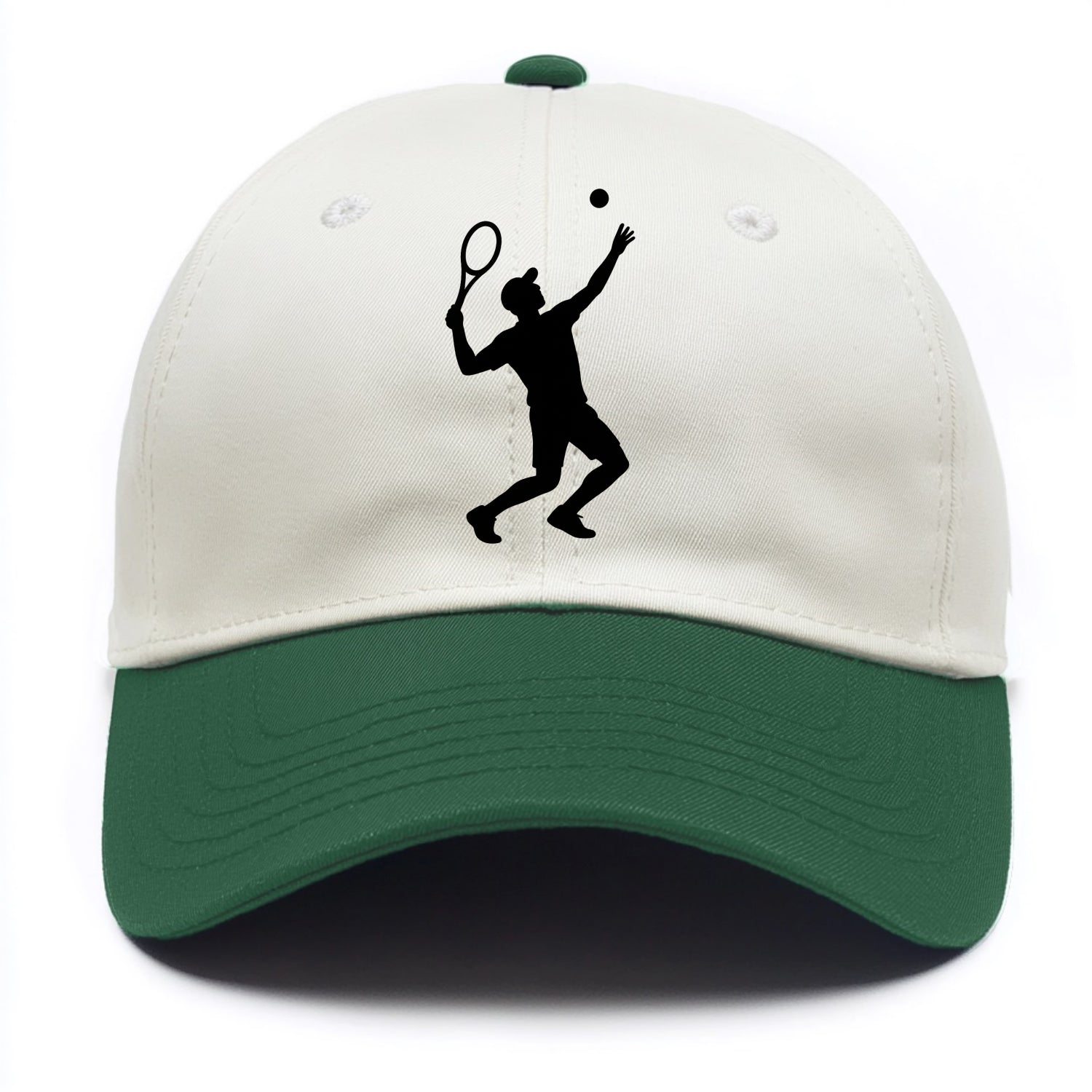 Tennis player serving powerful shot - Two Tone Cap - Green