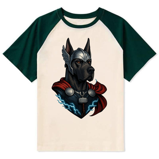 Great Dane Thor  - Contrast Raglan T-shirt - Green