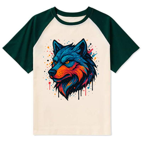 Velvet Wolf Royal  - Contrast Raglan T-shirt