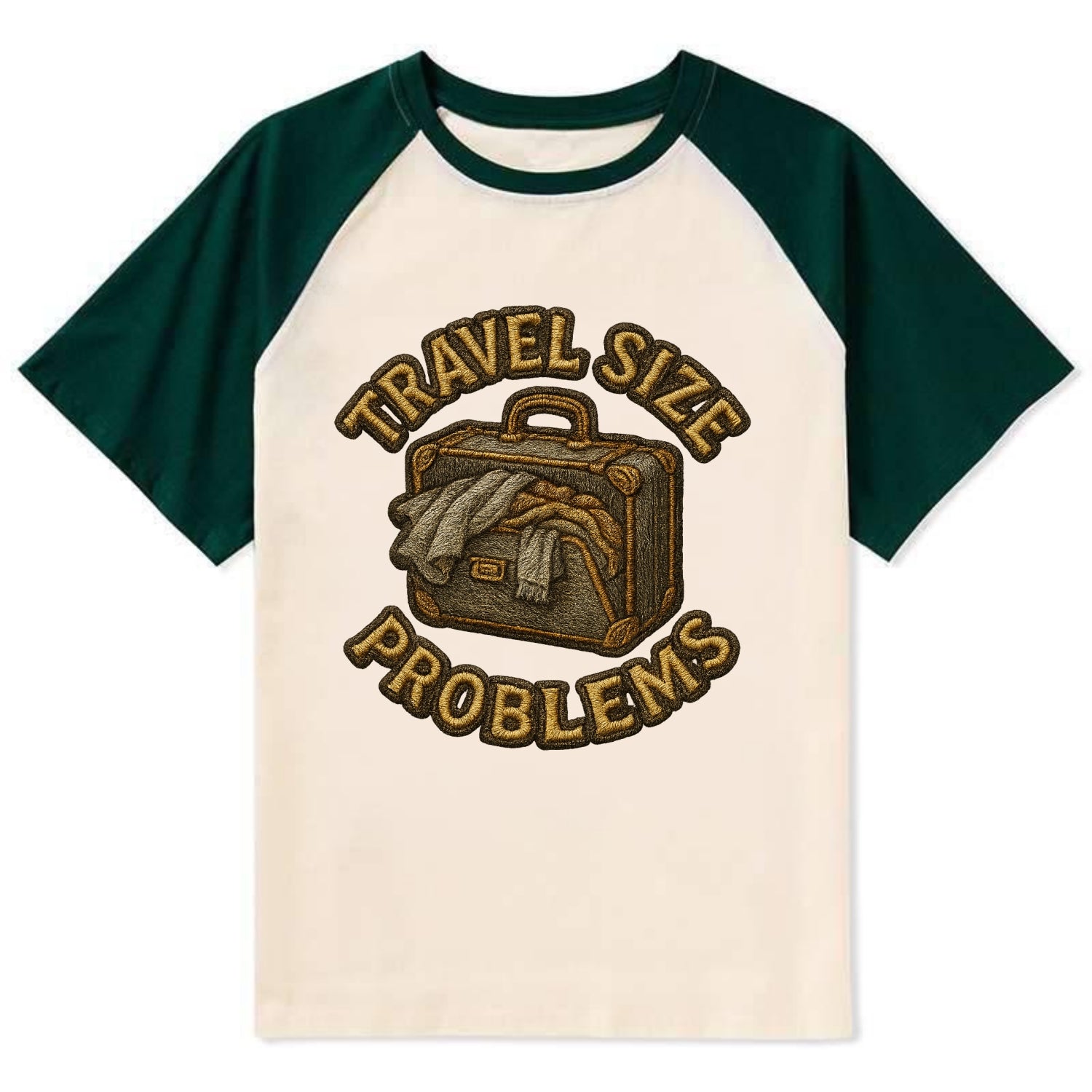 Travel Size Problems  - Contrast Raglan T-shirt - Green