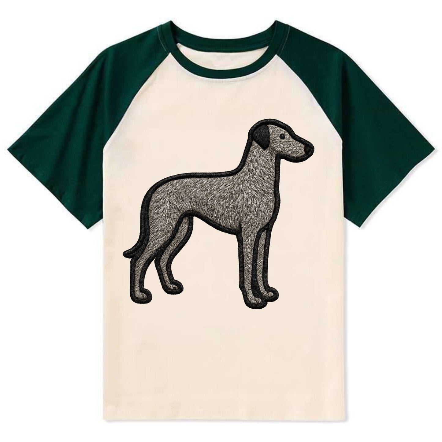 Scottish Deerhound - Trendy hound silhou - Contrast Raglan T-shirt - Green