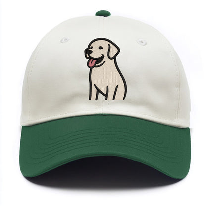 Labrador - Happy panting expression - Two Tone Cap - Green