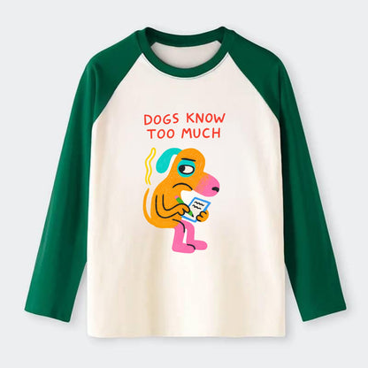 CATS OWN YOU | Cat on throne pointing down - Raglan Long Sleeve T-Shirt - Green