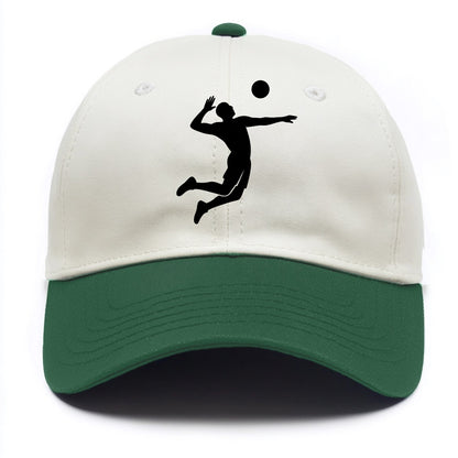 Volleyball player spiking ball - Two Tone Cap - Green