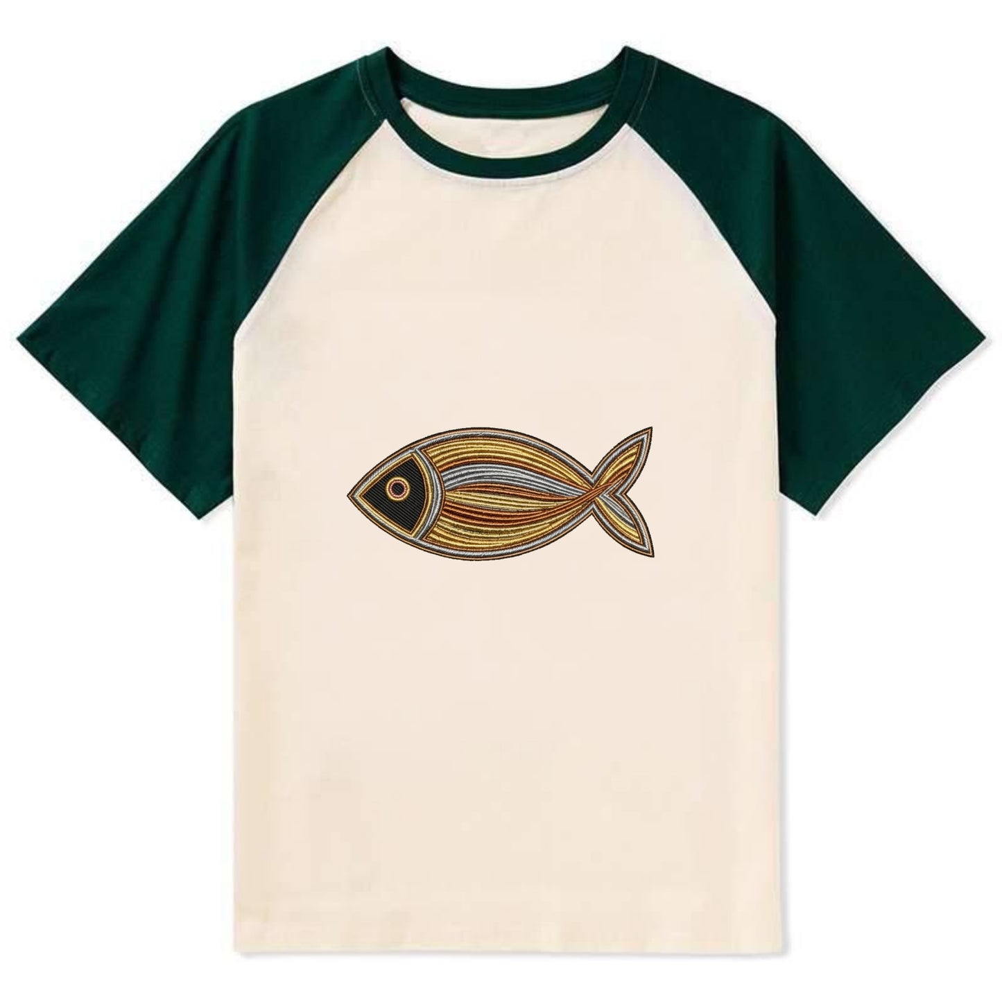 Ichthys - Contrast Raglan T-shirt - Green