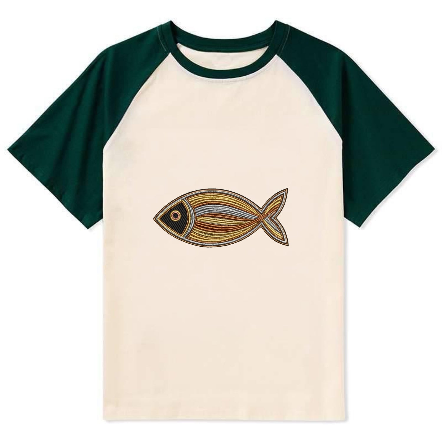Ichthys - Contrast Raglan T-shirt - Green