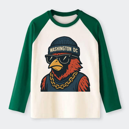 "cardinal" "washington Dc" "dc" "navy" "us East" - Raglan Long Sleeve T-Shirt - Green