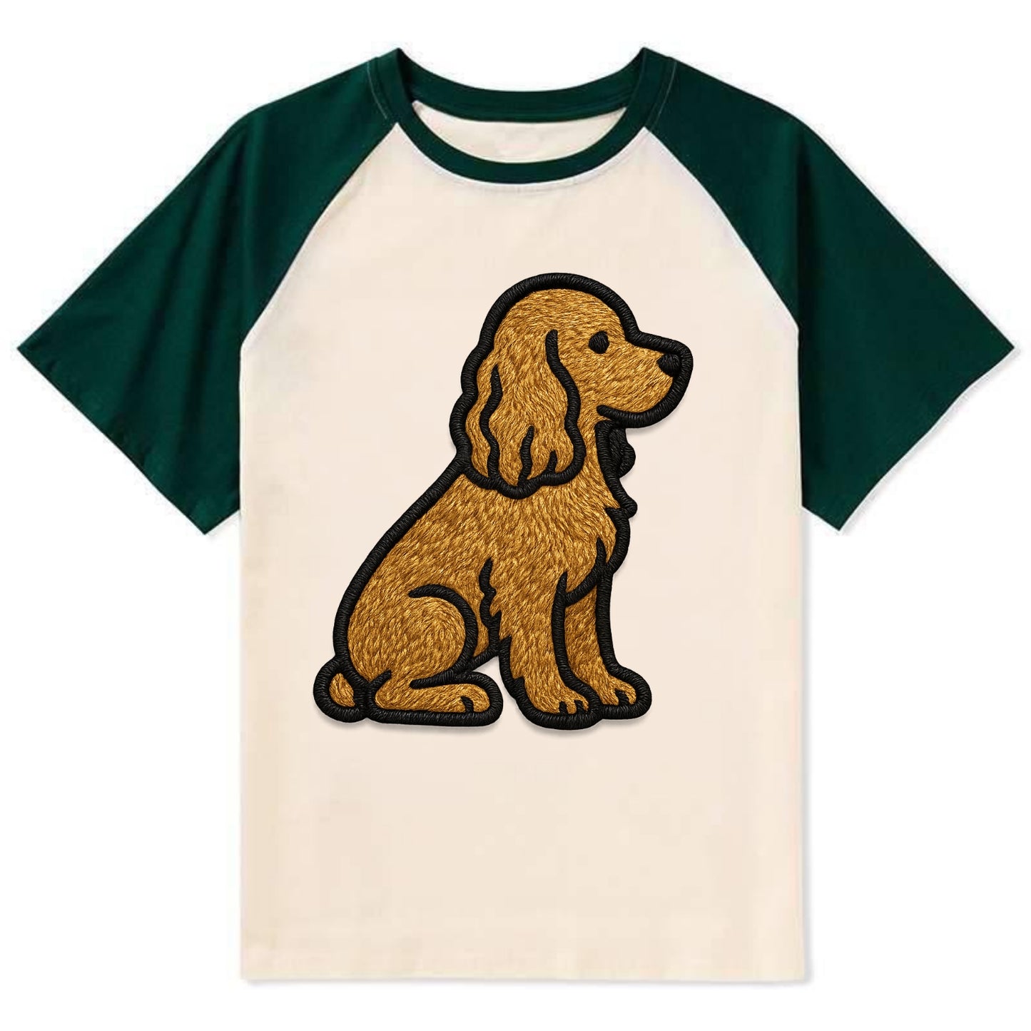 Cocker Spaniel - Contemporary spaniel de - Contrast Raglan T-shirt - Green