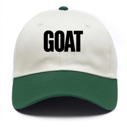 Bold typography design - "GOAT" - greatest of all time - Two Tone Cap - Green