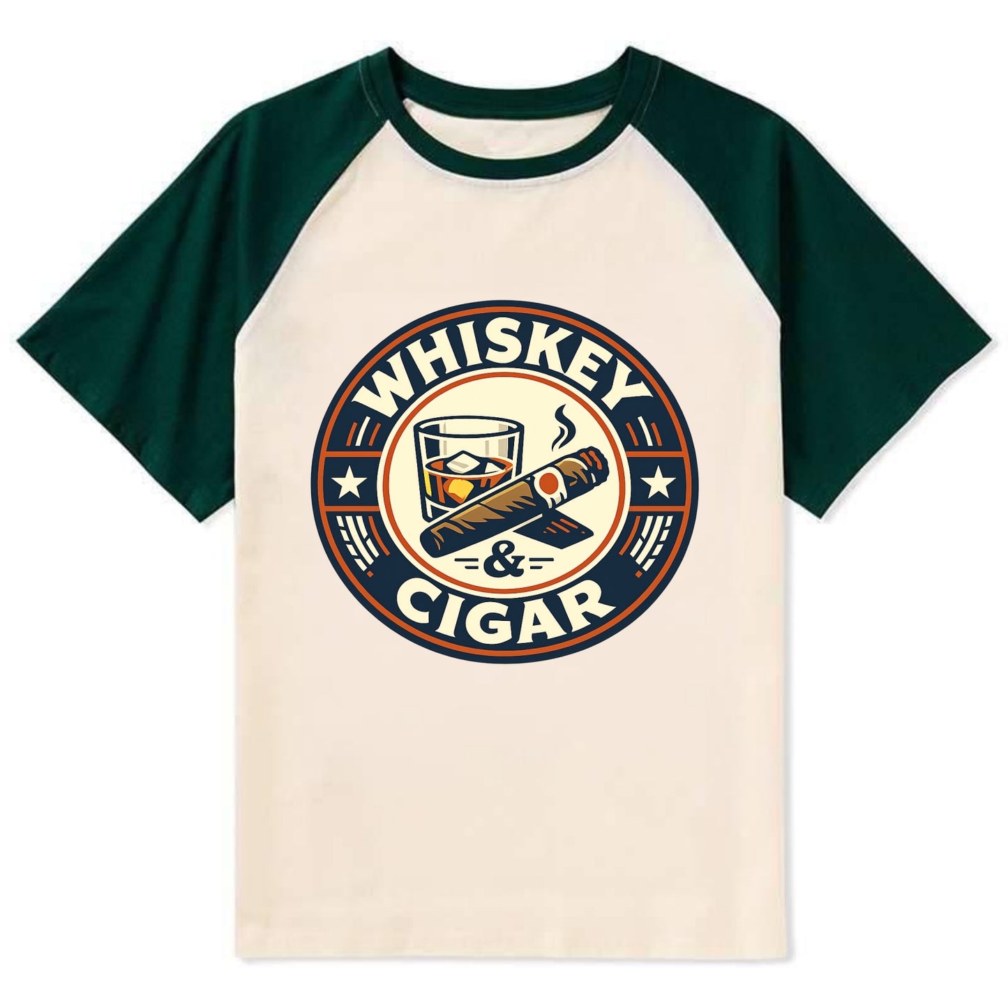 Sophisticated Spirits Emblem - Contrast Raglan T-shirt - Green