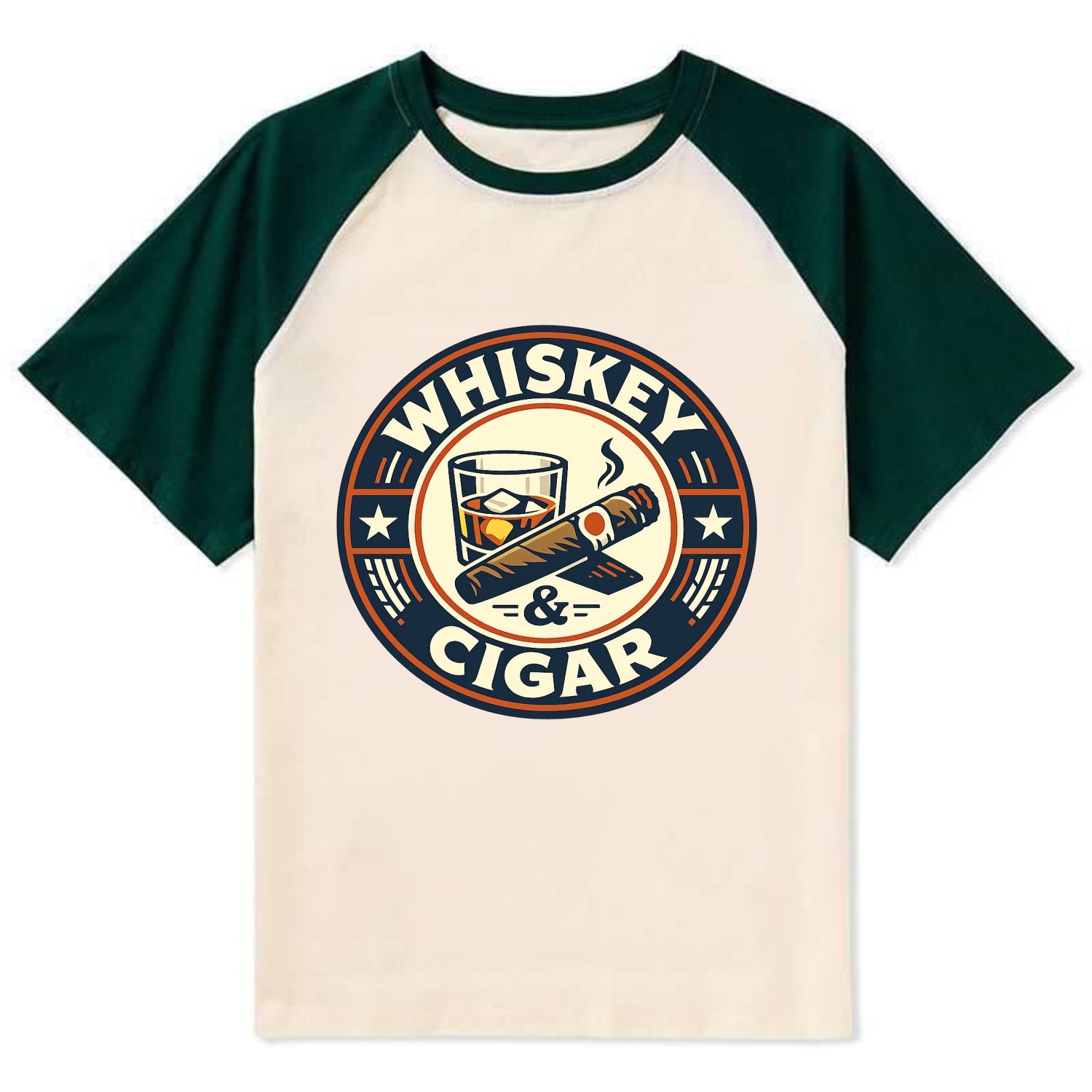 Sophisticated Spirits Emblem - Contrast Raglan T-shirt - Green