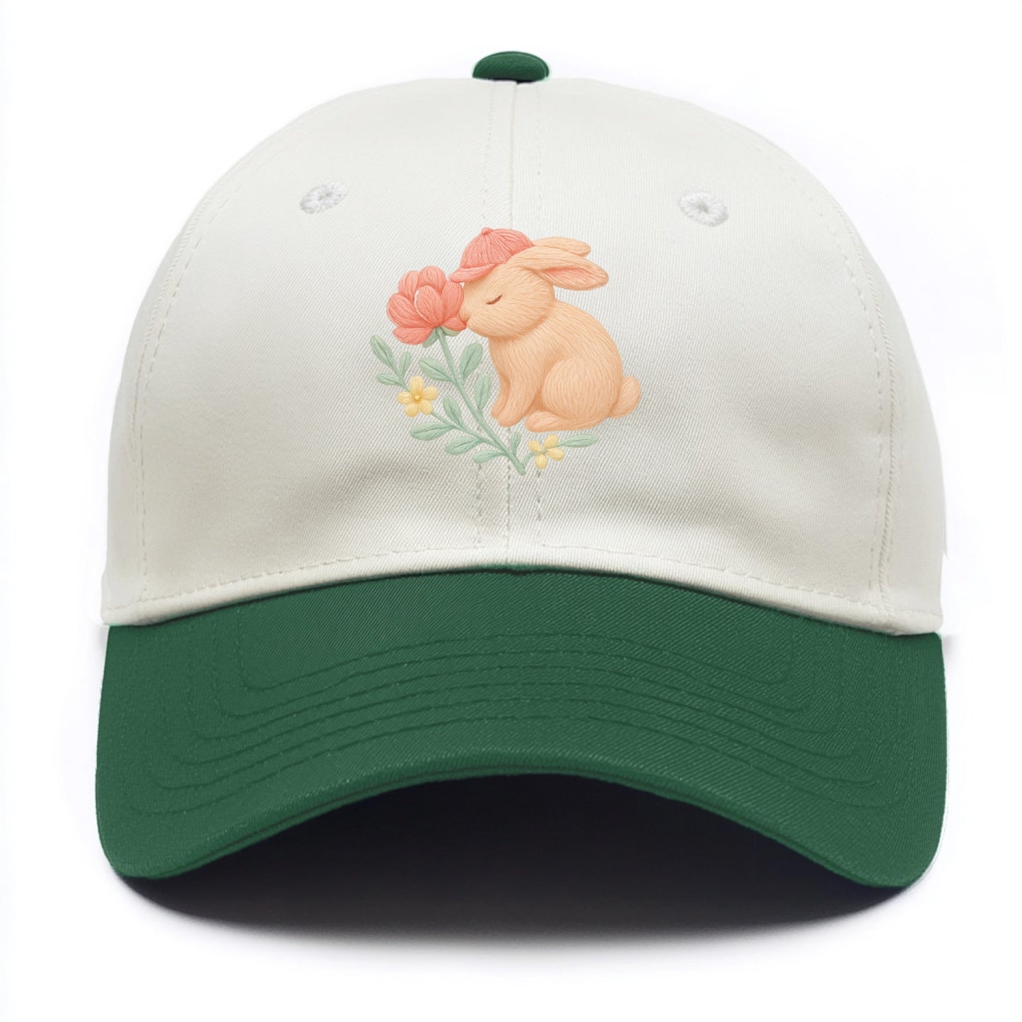 Peach Bunny - Two Tone Cap - Green