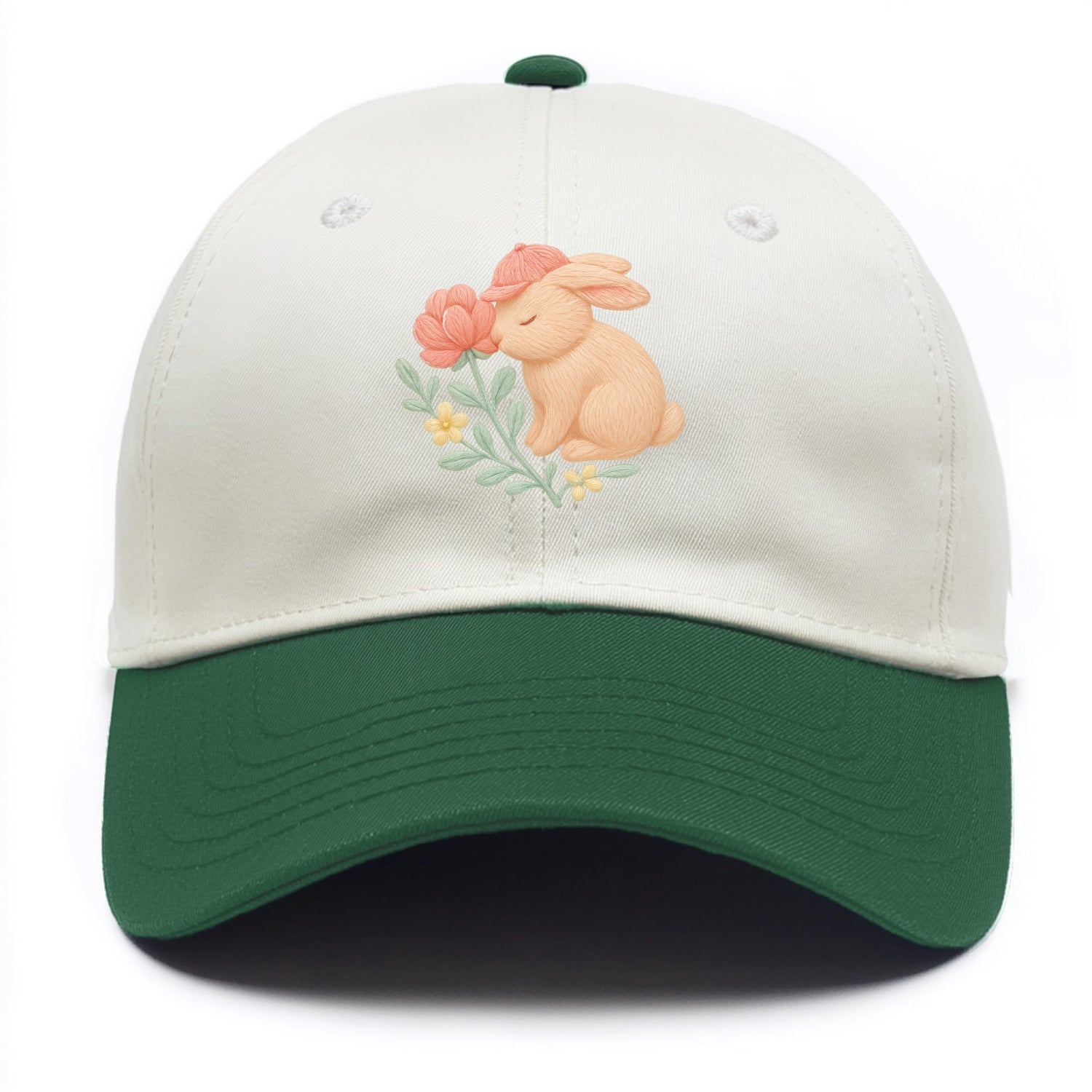 Peach Bunny - Two Tone Cap - Green