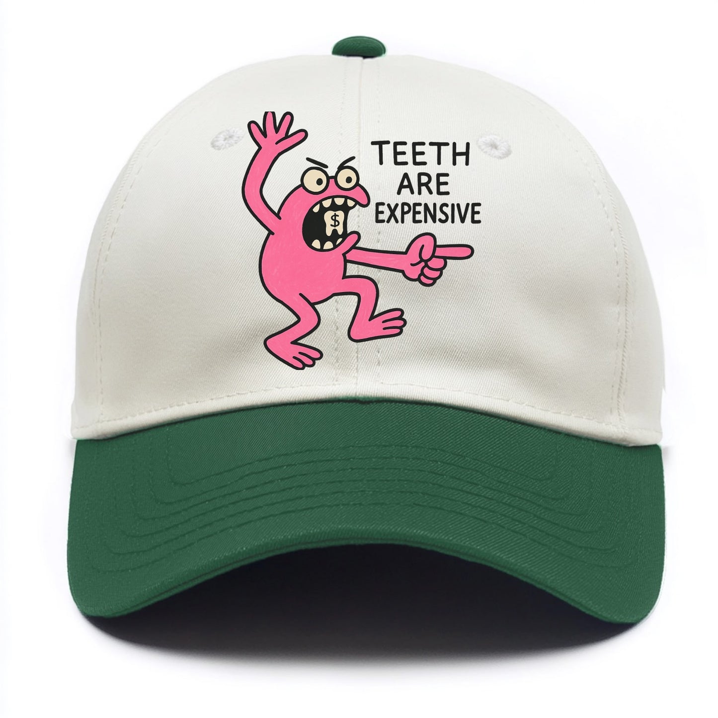 TEETH ARE EXPENSIVE | Dollar sign molar - Two Tone Cap - Green
