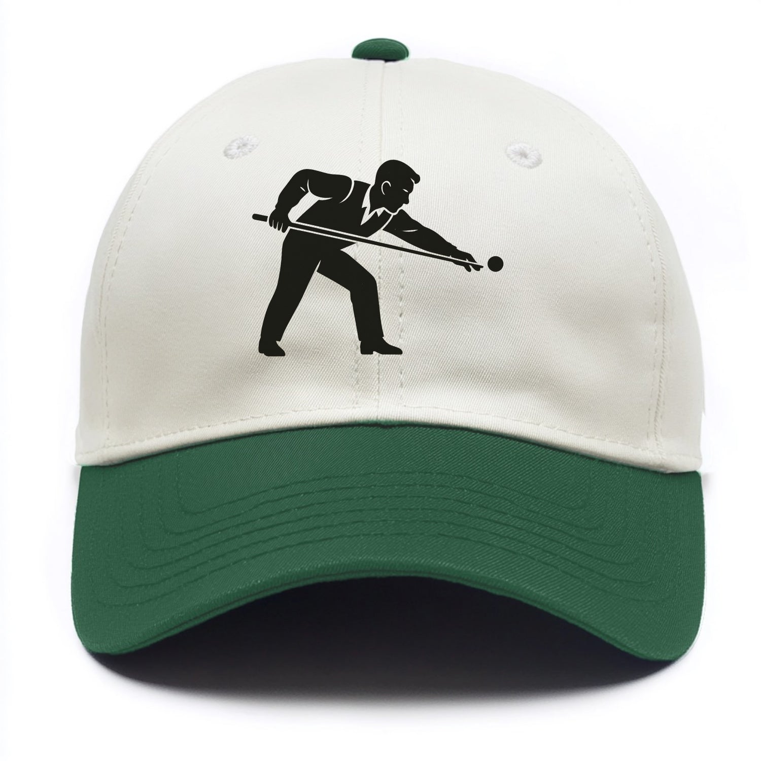 Pool player lining up shot - Two Tone Cap - Green