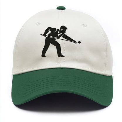Pool player lining up shot - Two Tone Cap - Green