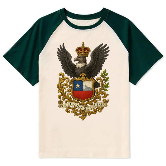 Chile Andean Condor Emblem - Contrast Raglan T-shirt - Green