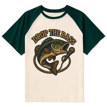 Drop The Bass  - Contrast Raglan T-shirt - Green