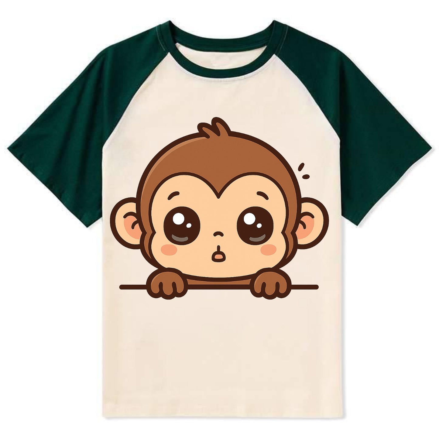 Baby Monkey  - Contrast Raglan T-shirt - Green