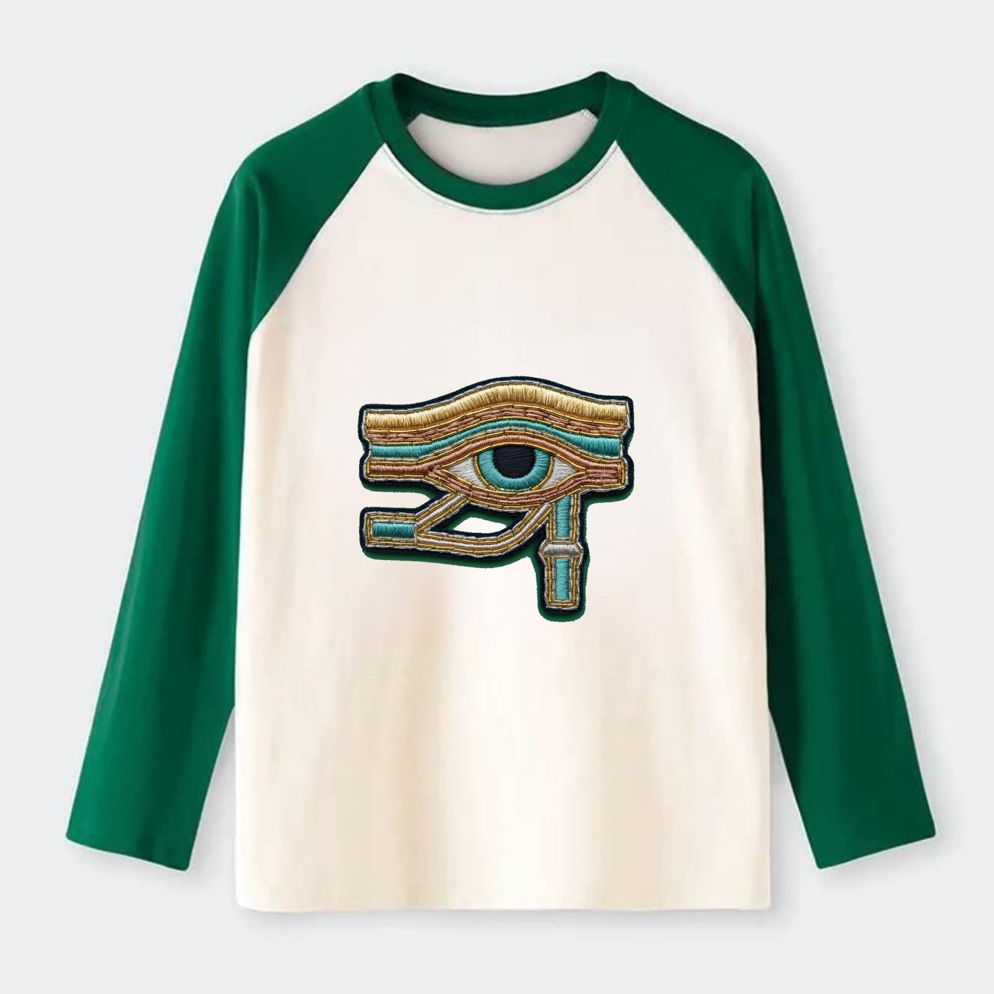 Eye of Horus - Raglan Long Sleeve T-Shirt - Green