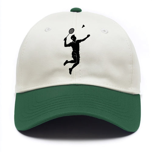 Badminton player jumping for a smash - Two Tone Cap