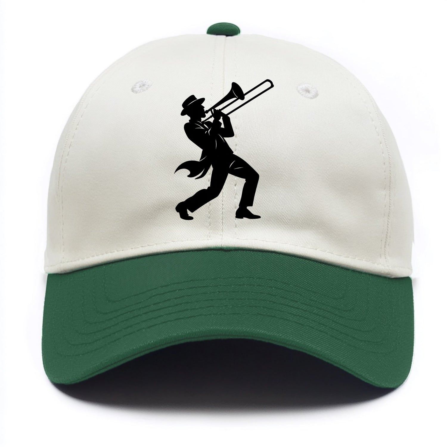Trombone player jazz improvisation - Two Tone Cap - Green