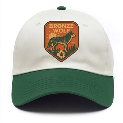 Bronze Wolf Medal  - Two Tone Cap - Green