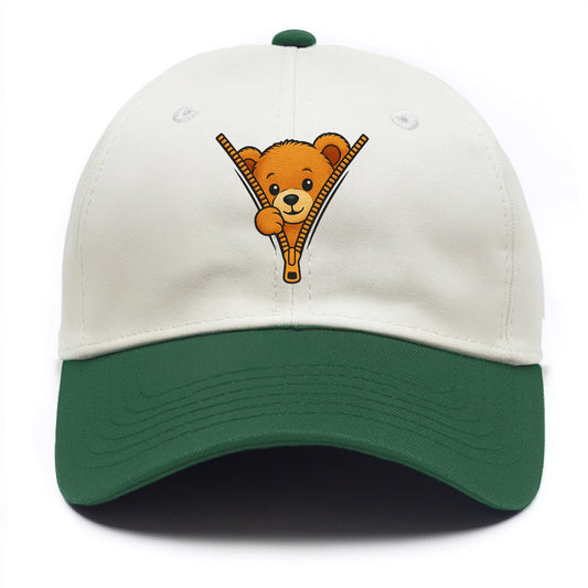 zipper bear - Two Tone Cap - Green
