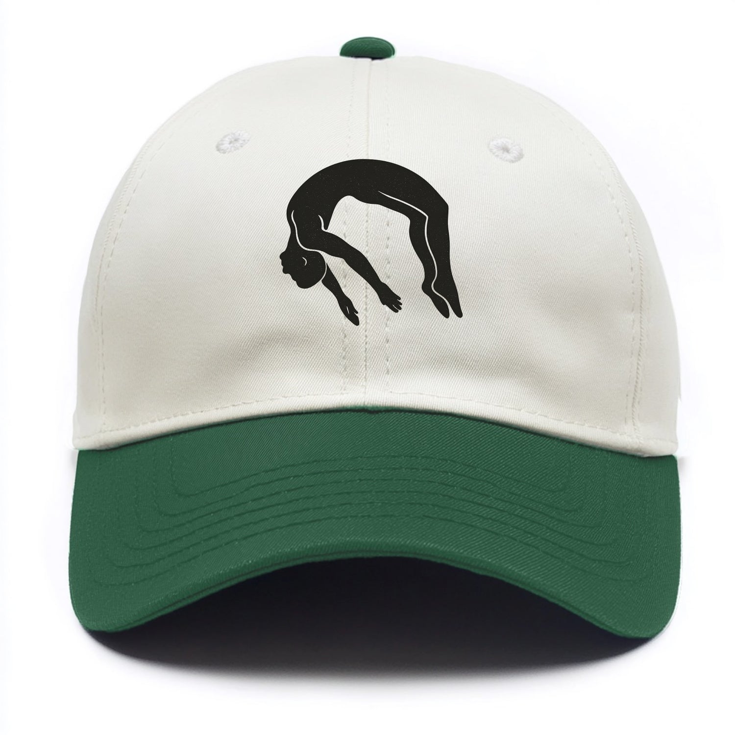 Gymnast doing a backflip - Two Tone Cap - Green