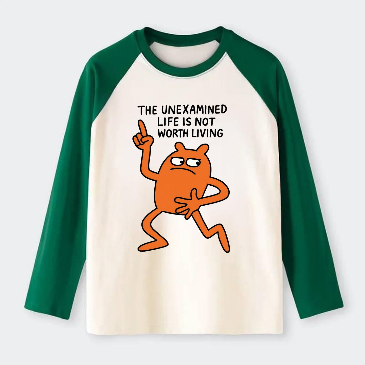 SIDE EYE PROFESSIONAL | Eyes looking sideways - Raglan Long Sleeve T-Shirt - Green