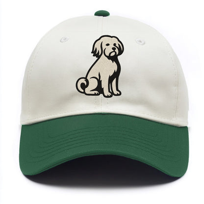 Löwchen - Little Lion Dog white embroide - Two Tone Cap - Green