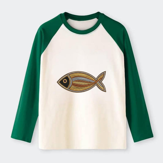 Ichthys - Raglan Long Sleeve T-Shirt - Green