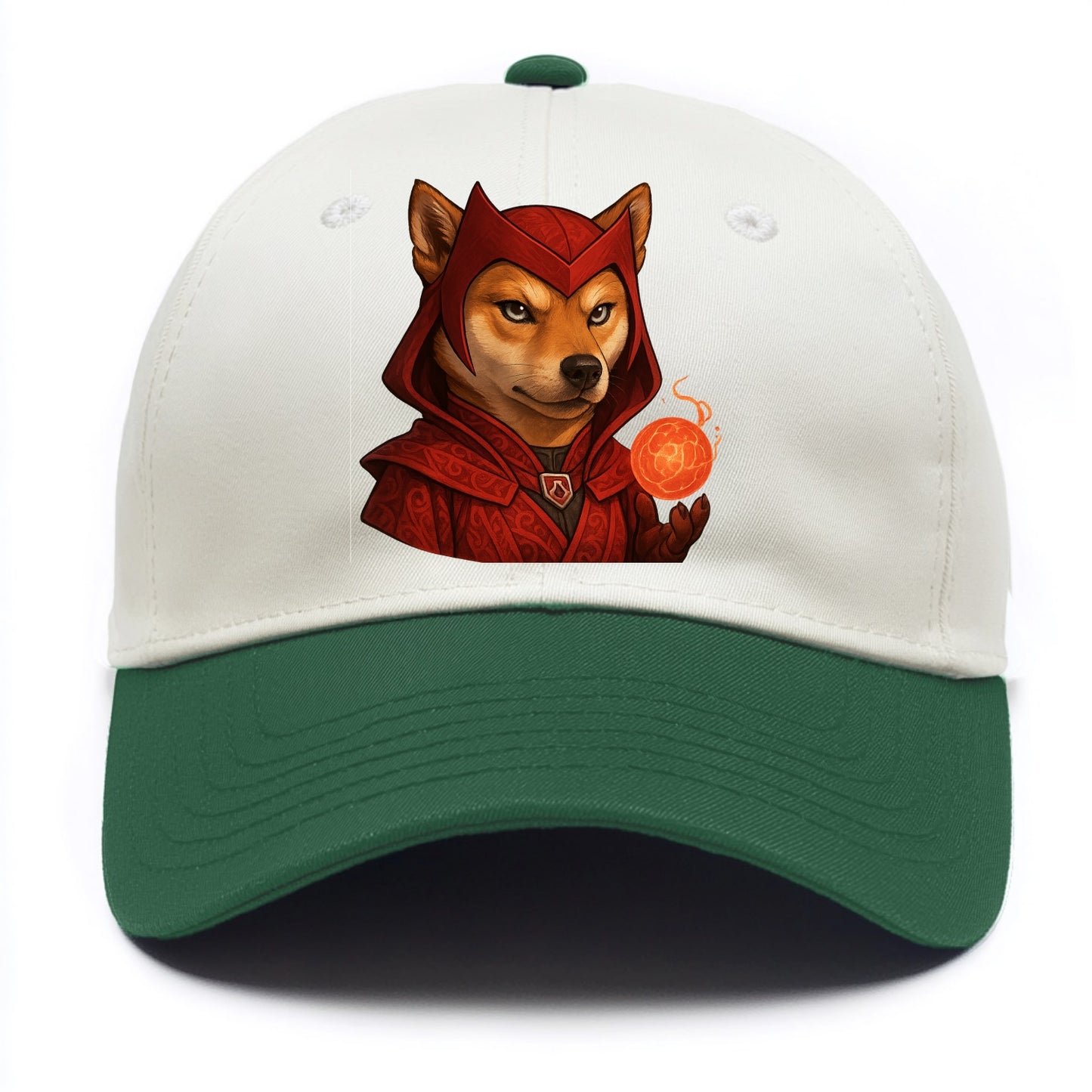 Shiba Inu Scarlet Witch  - Two Tone Cap - Green