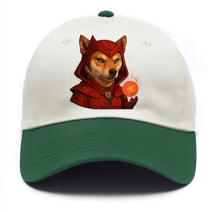 Shiba Inu Scarlet Witch  - Two Tone Cap - Green