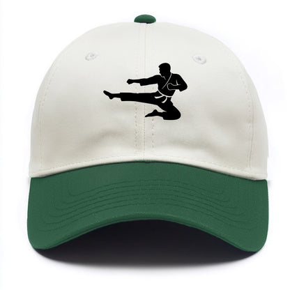 Martial artist flying kick - Two Tone Cap - Green